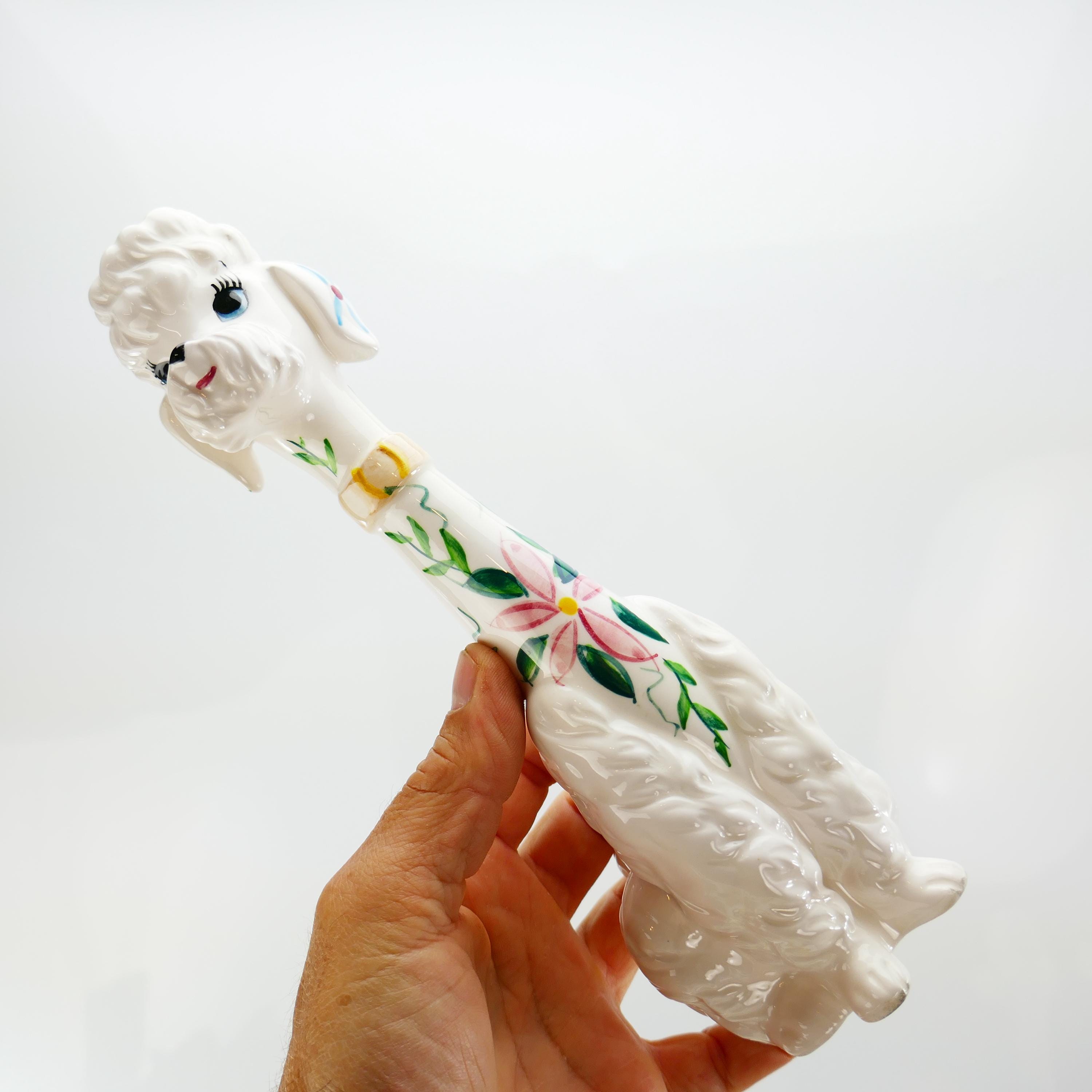 Vintage Long Neck ESD Japan Long Neck Poodle Ceramic Figurine