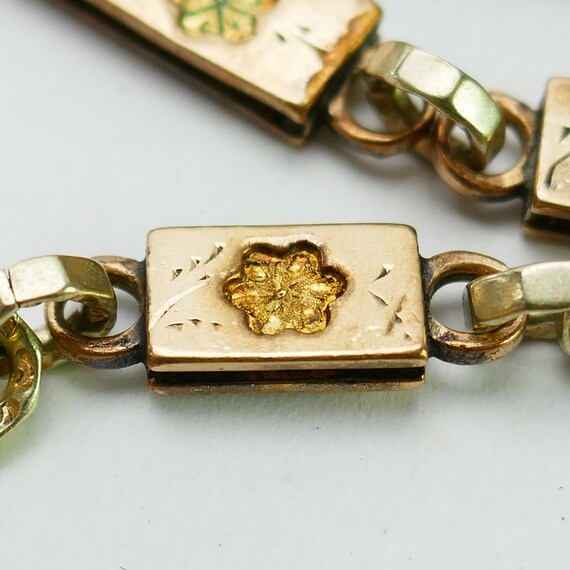 Vintage victorian watch chain rectangular link de… - image 5