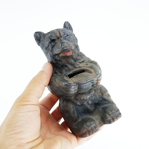 Antique CAST IRON Bear Honey Pot piggy bank