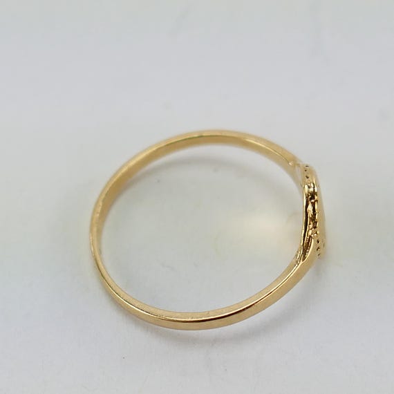 Tiny ring 2 1/4 US oval monogrammed ring 10K Yell… - image 3