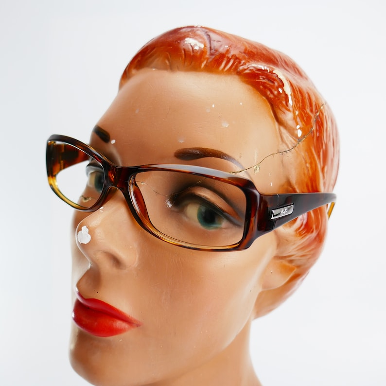 Peut inclure: Une monture de lunettes de vue en brun et &eacute;caille de tortue avec des verres transparents. La monture a un accent argent&eacute; sur le c&ocirc;t&eacute;.