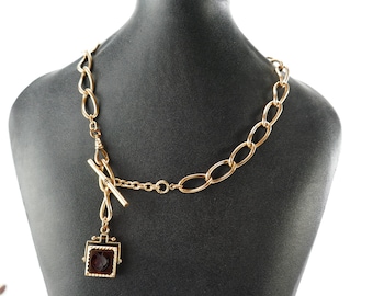 Antique 1800&#39;s Superb gold plated Victorian pocket watch chain 20&#39;&#39;