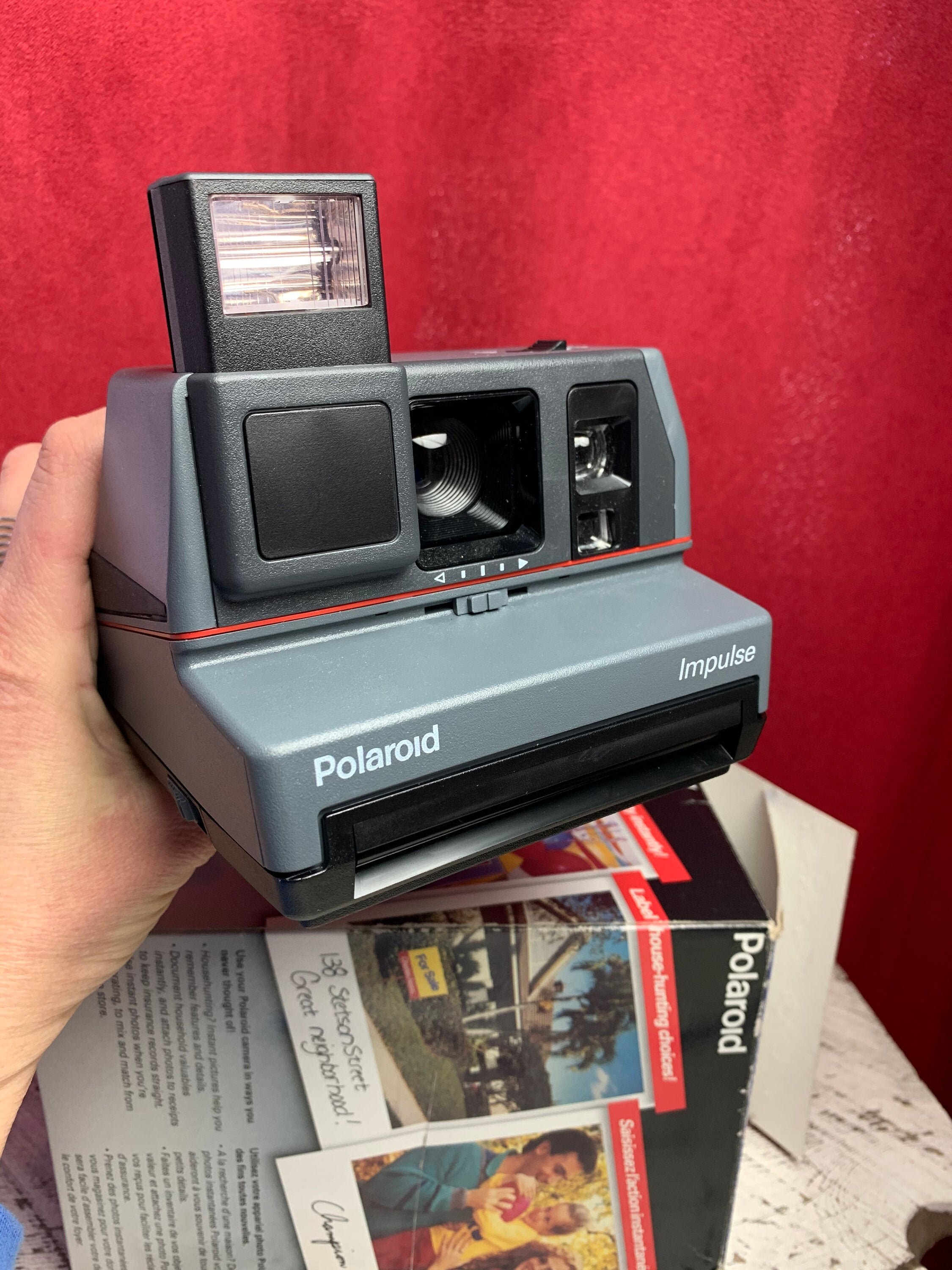 Vintage Camera Polaroid Impulse Gray Film Polaroid 600 plus Etsy