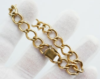 Vintage Bracelet GF Gold Filled Unisex link chain 8''