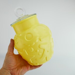 Vintage HAZEL ATLAS Cookie Jar Lid Yellow Gingerbread Man Donut Stars