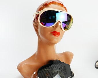 Vintage BOLLE CHRONO SHIELD Ski Snow Glasses Goggles Sunglasses y2k
