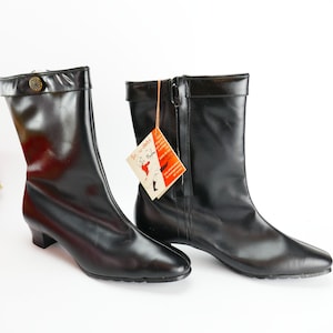 NOS Nieuwe Oude Voorraad in Doos Maxime Vintage Kozakken Leren Laarzen Sneeuwdebs 8 1/2