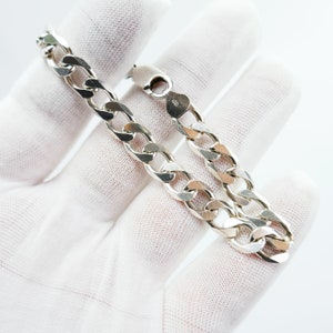 Vintage Bracelet Silver cuban link Chain Sterling 925 Italy