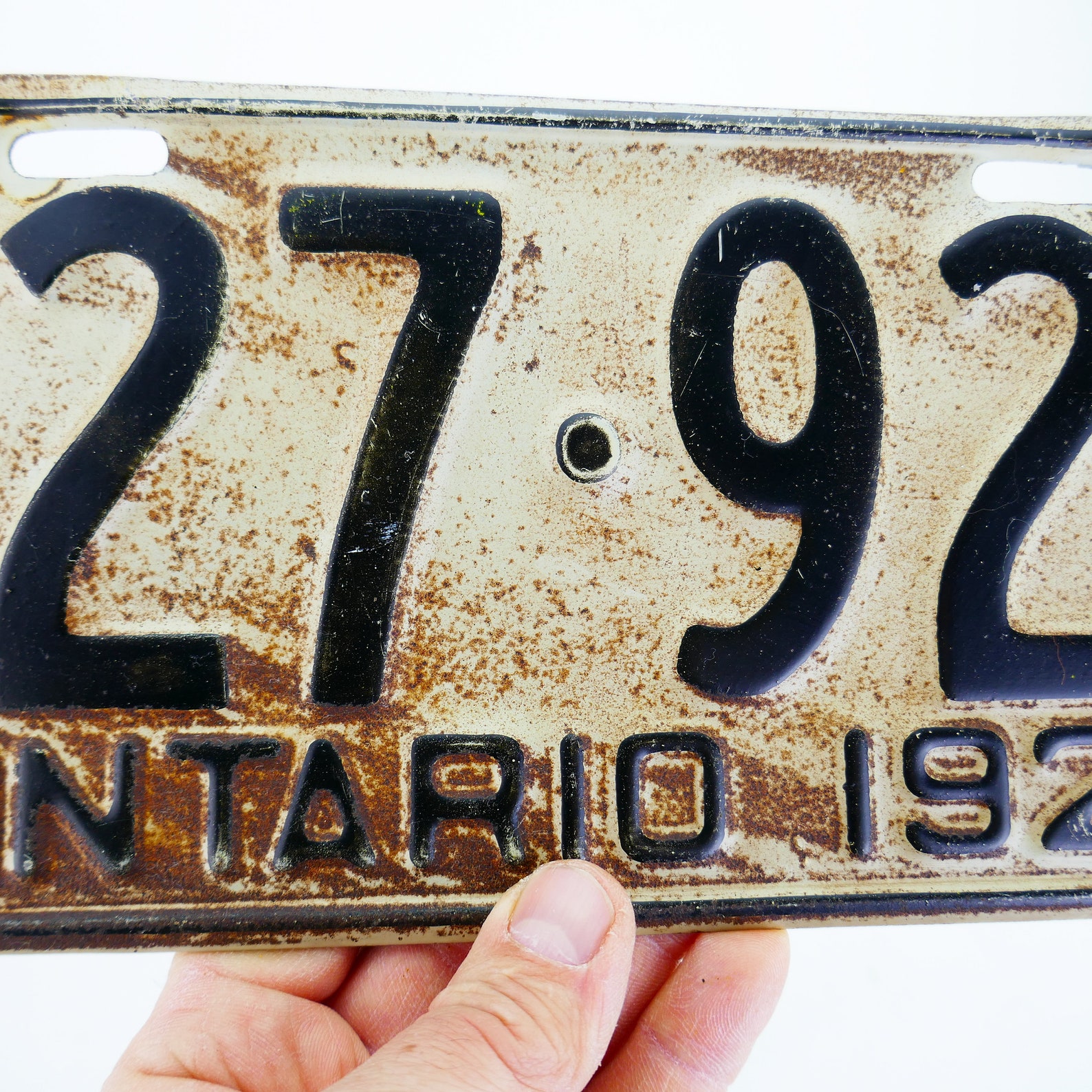 Antique 1929 Ontario License Plate Automobile ID Wall Hanging Etsy