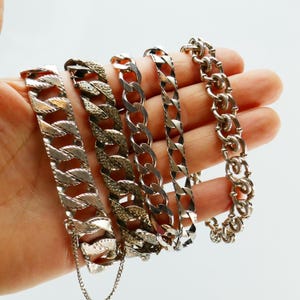 Vintage Silver 925 sterling link Chain Bracelet