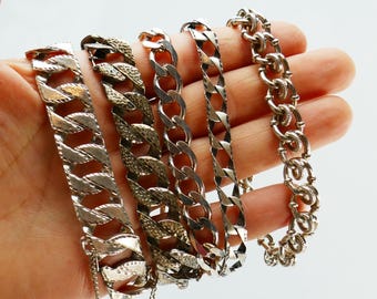 Vintage Silver 925 sterling link Chain Bracelet