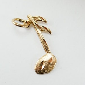 10K Yellow Gold Vintage sixteenth note musical Pendant music Solid Gold Fine Jewelry small
