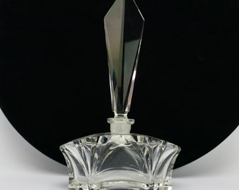 Flacon de parfum vintage en cristal tchèque 8,5 pouces
