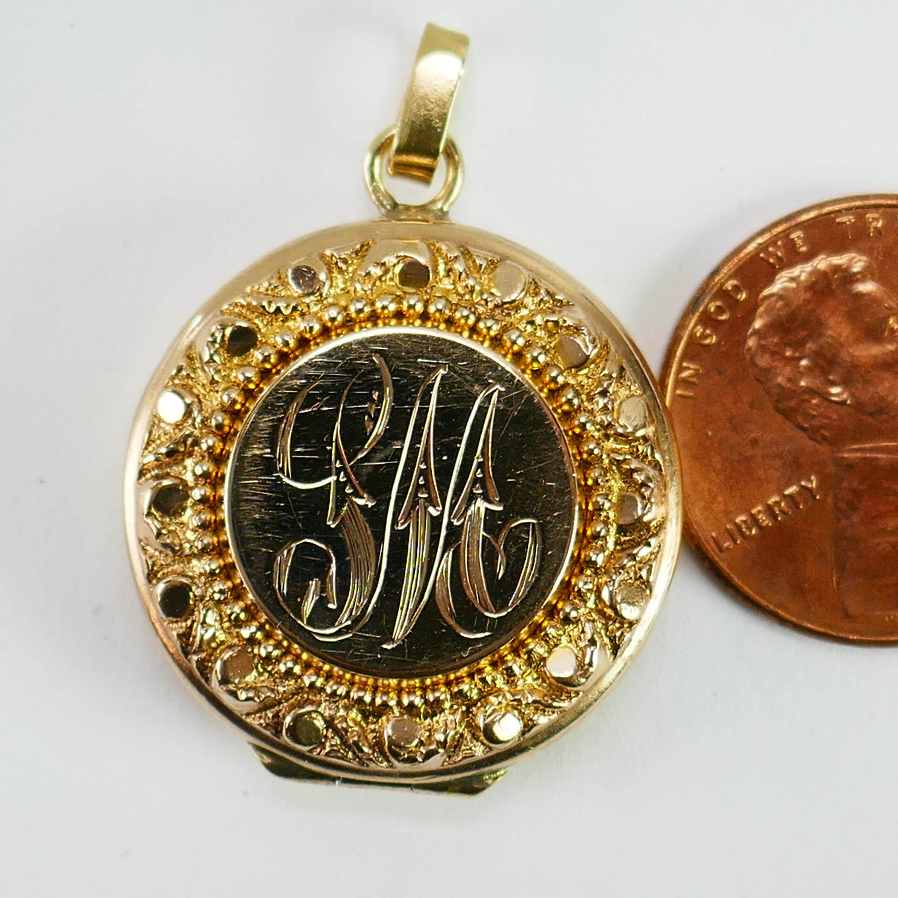 Pendentif Ancien Plaqué Or - Bijou Vintage (87-15) - Sans Marque, Occasion