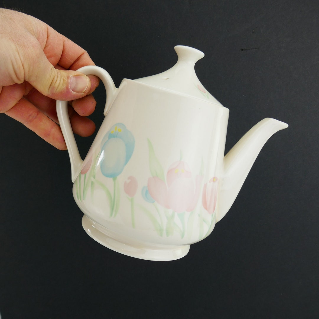 Vintage 80'S Twilight Tulip Tea Pot Teapot Bu Saltera Himark 1987 Japan