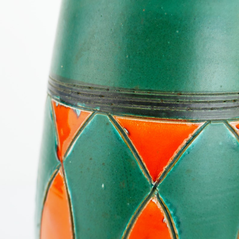 Vintage Mid Century Modern Fish Vase Ceramic Pottery Green Etsy