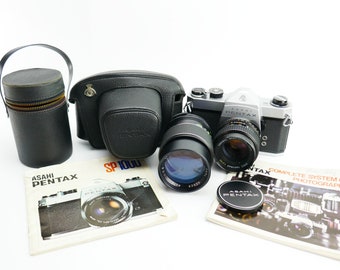 Vintage Pentax Japan Asahi SP1000 35mm Camera Lens Karl 135mm