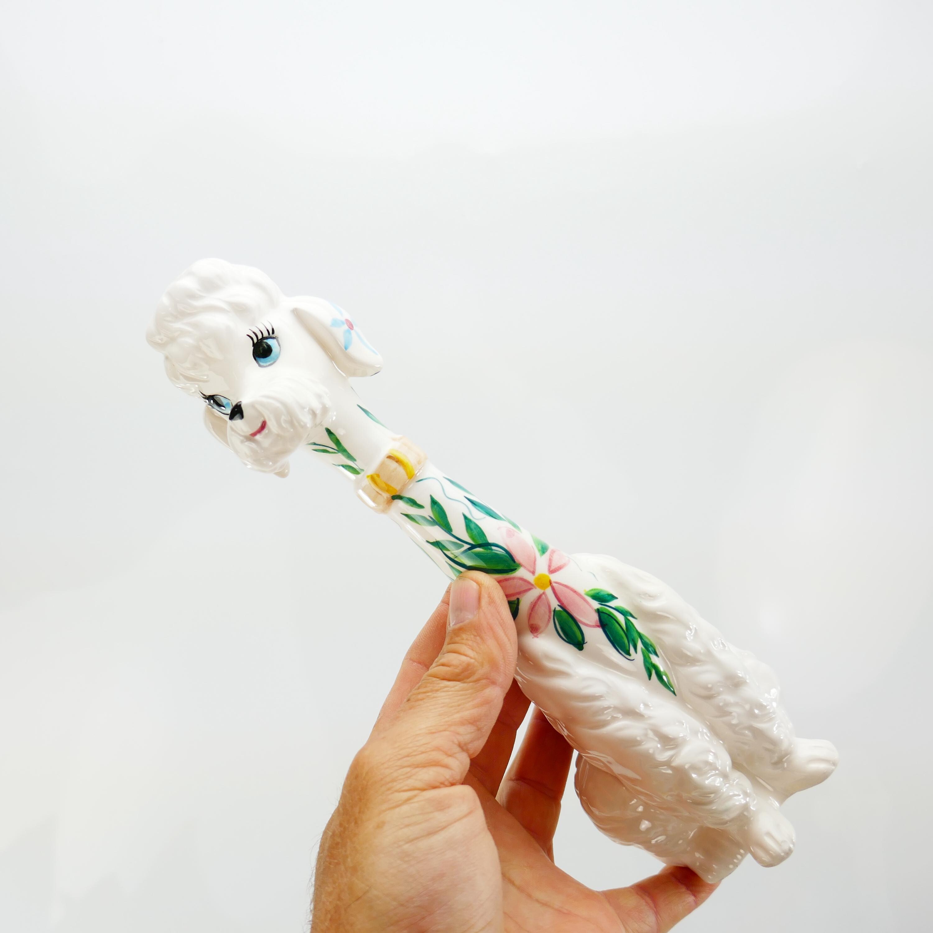 Vintage Long Neck ESD Japan Long Neck Poodle Ceramic Figurine