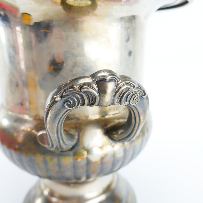 Vintage Silver plated Ice Bucket Pedestal with handle wine cooler Elegance image 3