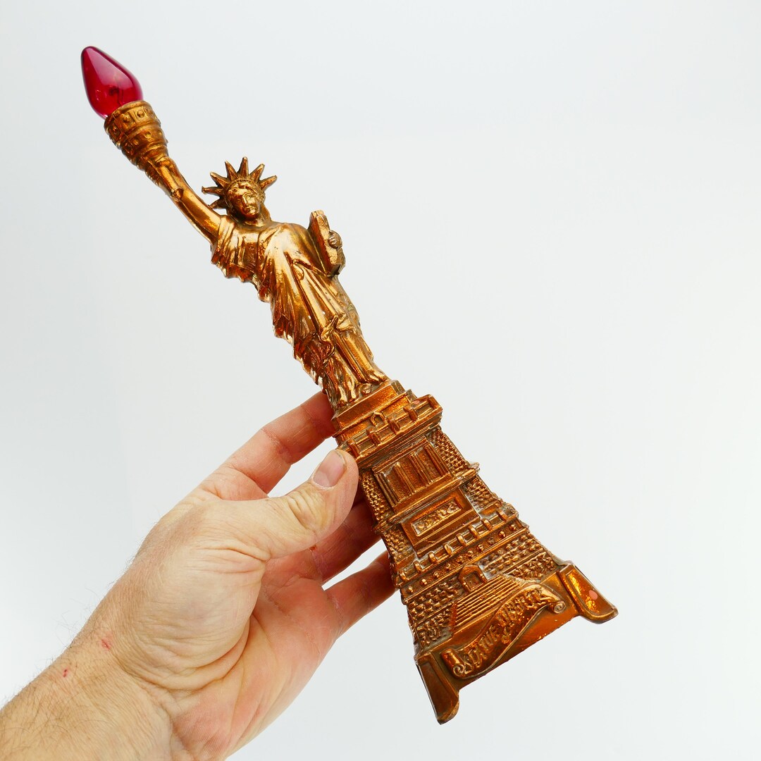 Vintage Statue of Liberty Antique Made in USA Figurine Lamp Need Repair