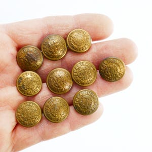 Lot of 10 Montreal Tramways Company Brass Driver's Uniform Button Canadian Transportation Street Rail Tram