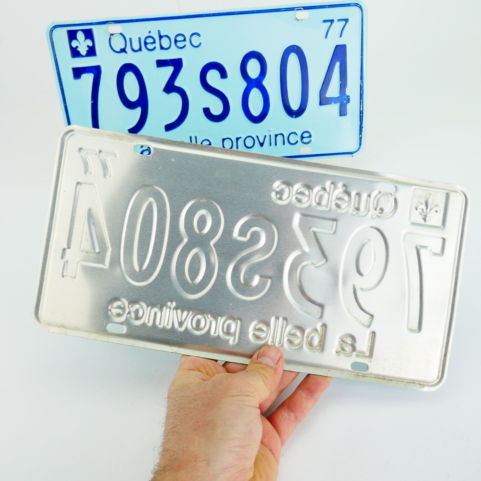 Vintage pair 1977 Quebec License Plate Automobile ID Wall Etsy