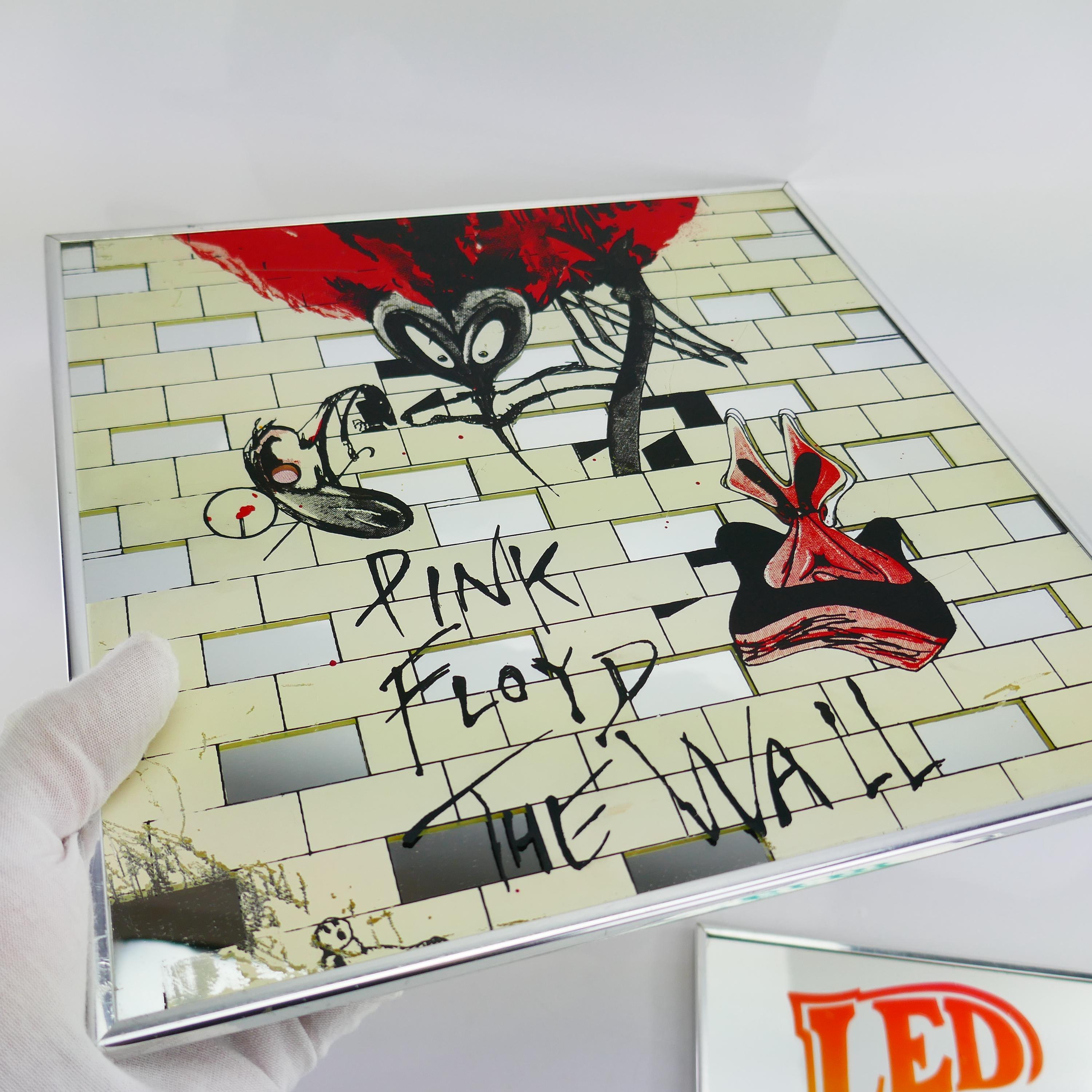 Vintage Carnival Mirror Prize 80's Fair Glass Pink Floyd the Wall