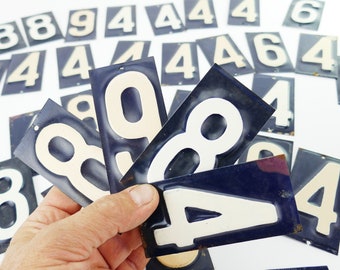 Vintage Metal House Reflective Numbers Pressed Steel Door address