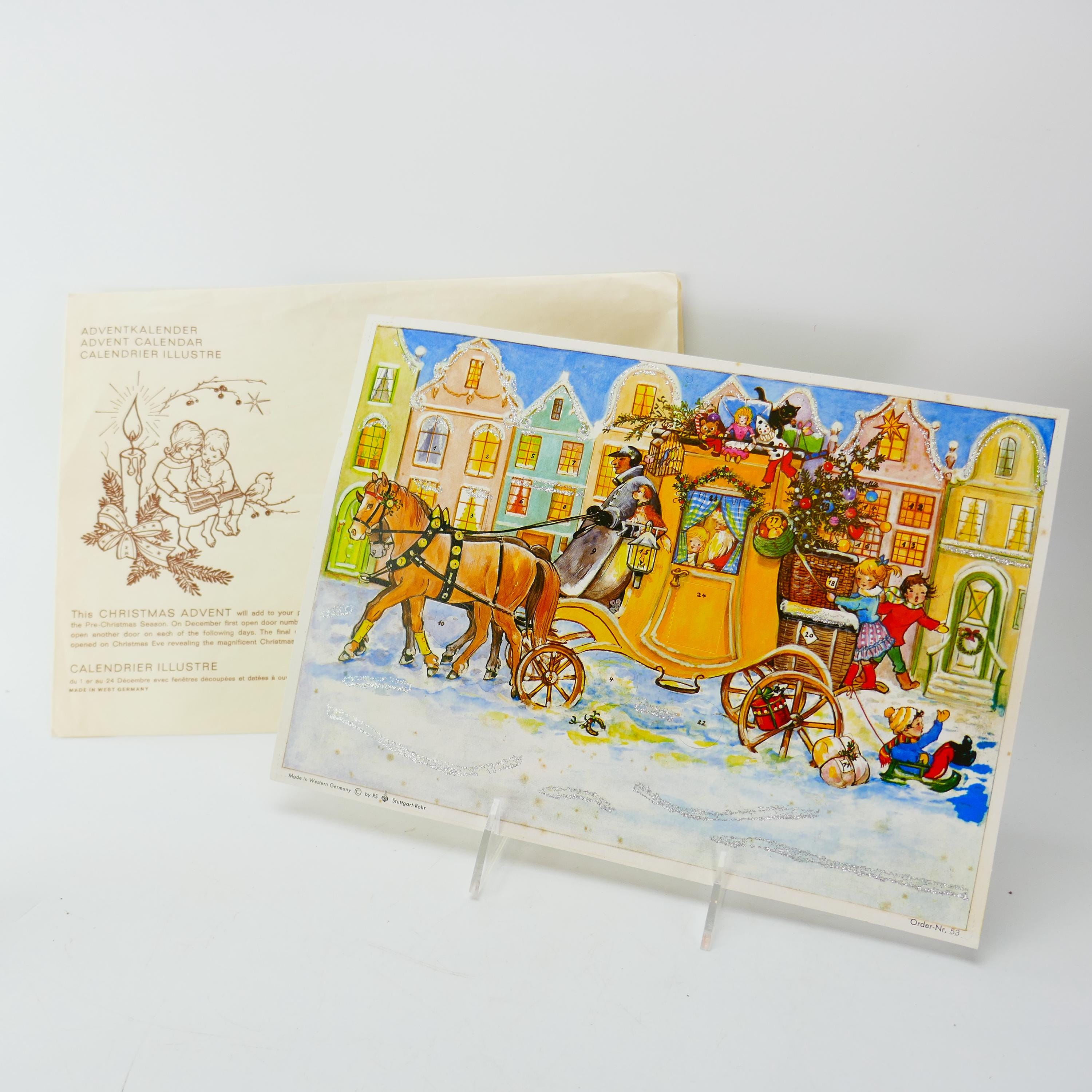ヴィンテージ紙製アドベントカレンダー 西ドイツ製 シュトゥットガルト