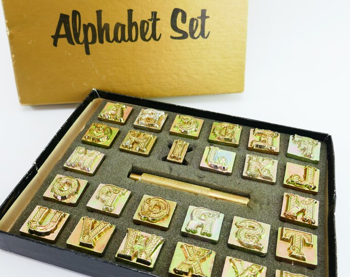 Vintage Craftool Kit 8140 Leather Alphabet Stamp Set Hand Punch Letters