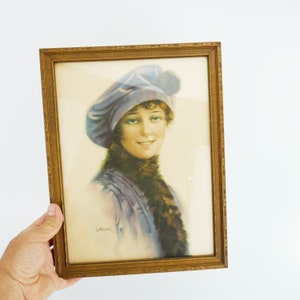 Framed print by Illustrator of the Fabulous PICTURE PLAY Magazine in 1920&#39;s women portrait