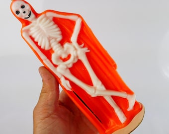 Vela vintage Gurley de esqueleto para Halloween, 21,5 cm (8,5"), rara e sem uso.