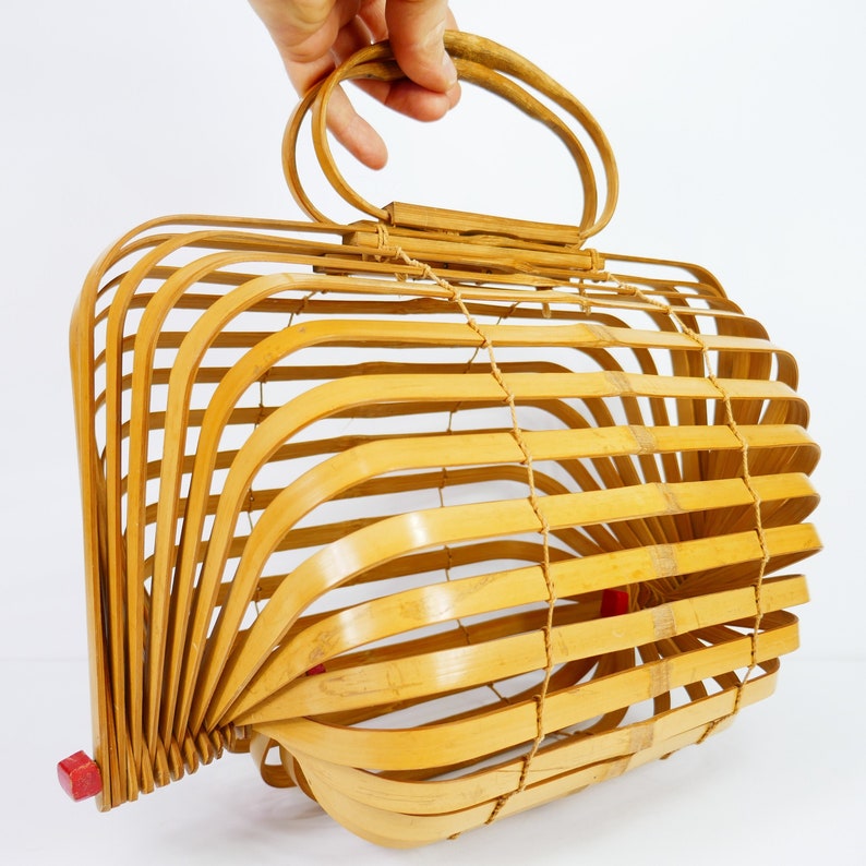 wooden bamboo purse