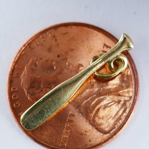 Vintage 10k Yellow Gold canoe oar Charm pendant Solid Gold Fine Jewelry