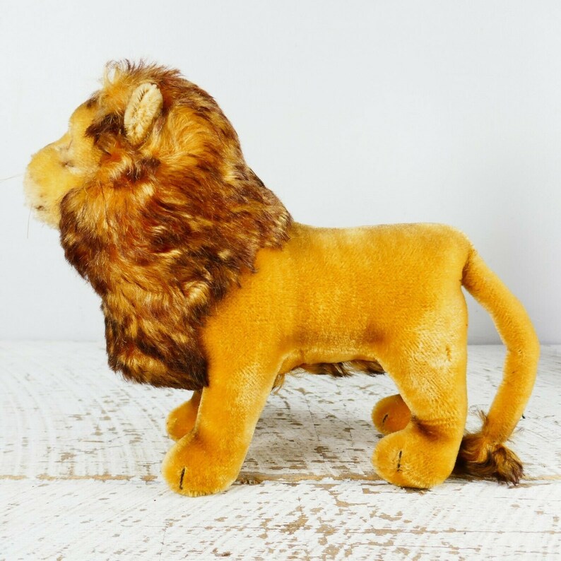 Vintage Steiff Lion Leo standing mohair 10 tall 1965 | Etsy