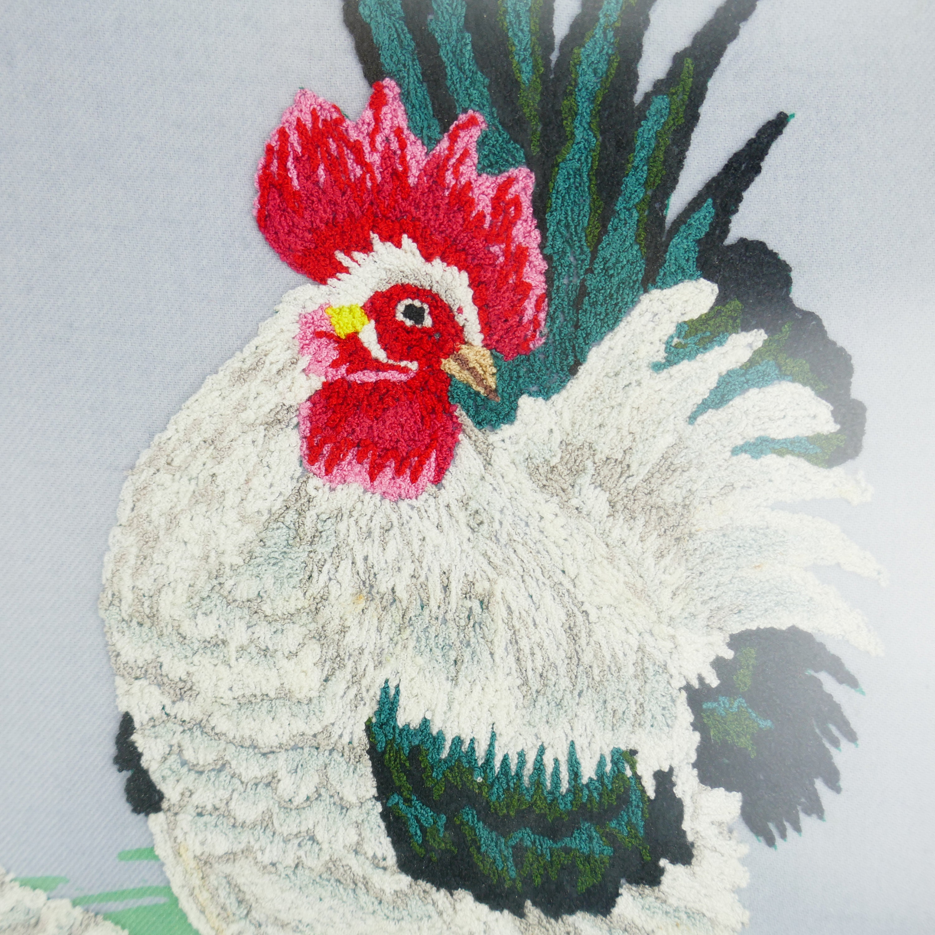 Chicken with Flowers. Needlepoint Canvas for Half Stitch without Yarn.  Printed Tapestry Canvas Hen with Sunflower. Orchidea 3382J
