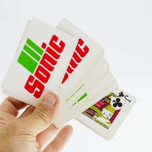Vintage Werbung Sonic Tankstelle Spielkarten Komplettes 54er Set
