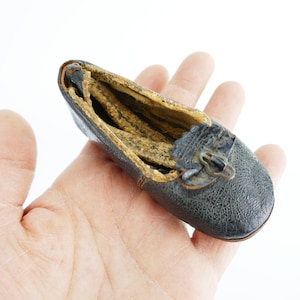 Antique 1875 Leather Baby / Doll One Shoe Victorian Mini Miniature