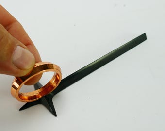 New Old Stock Mid century Modern Drawer Cabinet Pull knob Starburst Dresser handle hardware Brass - Copper color