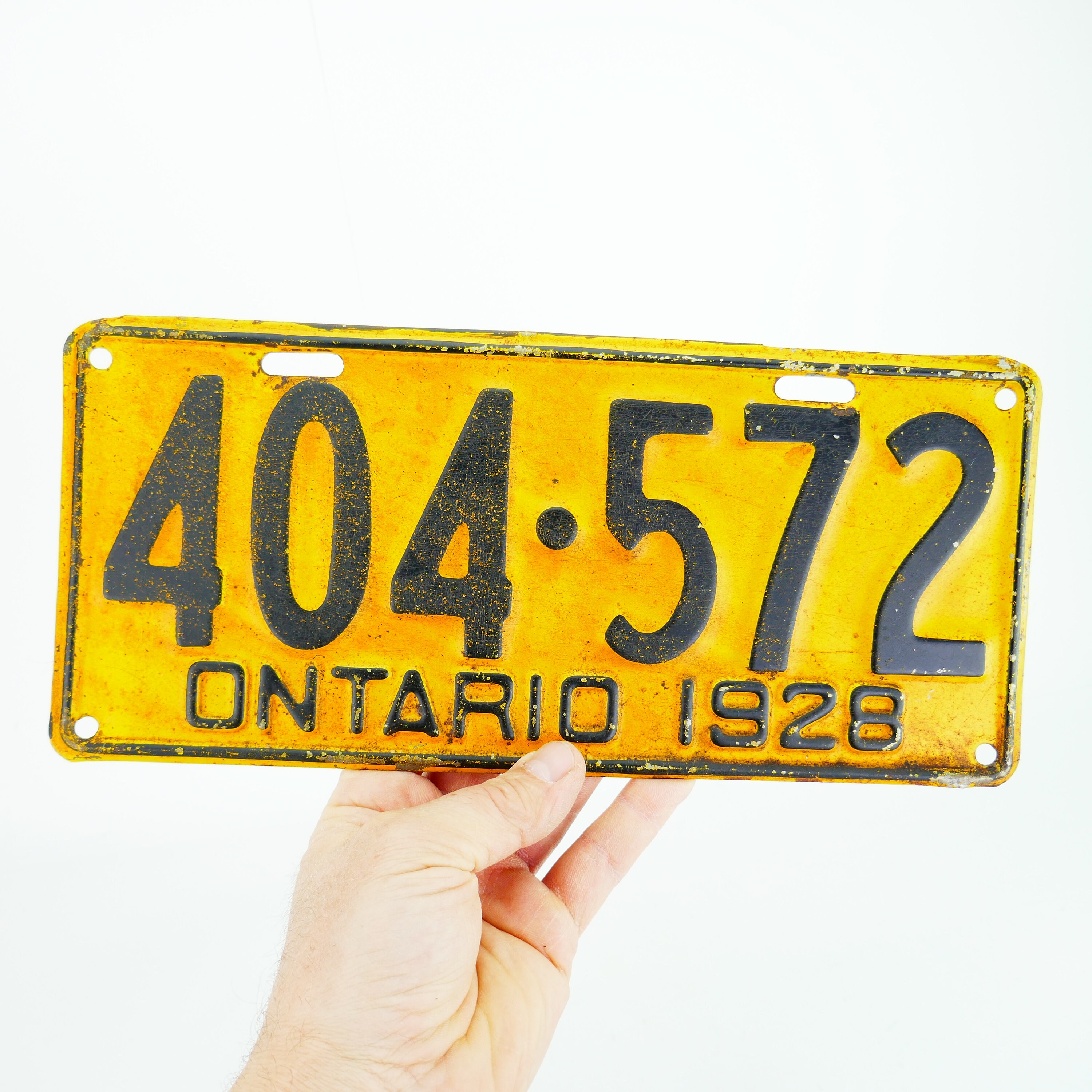 Antique 1927 Ontario License Plate Automobile ID Wall Hanging Etsy