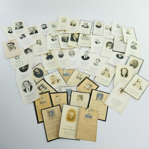 Ancien 1920-50 Lot de 50 cartes commémoratives funéraires POST MORTEM