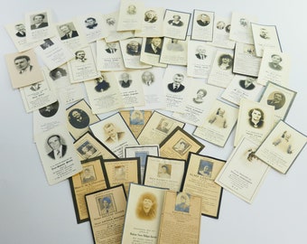 Antique 1920-50 Lot of 50 funeral memorial cards POST MORTEM