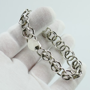 Vintage Charm Starter bracelet 925 silver Sterling chain hoop link TAXCO Mexico