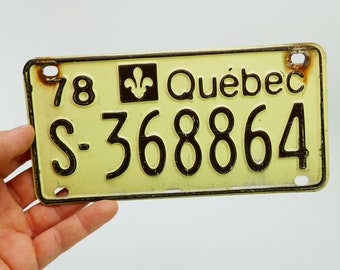 Plaque d'immatriculation québécoise vintage 1978 Skidoo Plaque motoneige Skidoo Canada