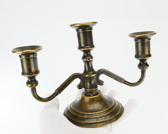 Vintage 3 arm candelabra bronze color Table Candle holder candlestick