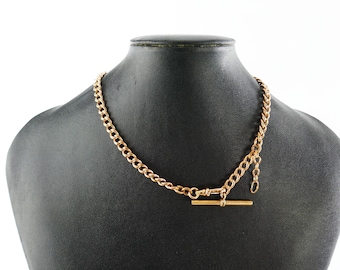 Antique 1800&#39;s Superb gold plated Victorian pocket watch chain H.F.B. 13 3/4&#39;&#39;