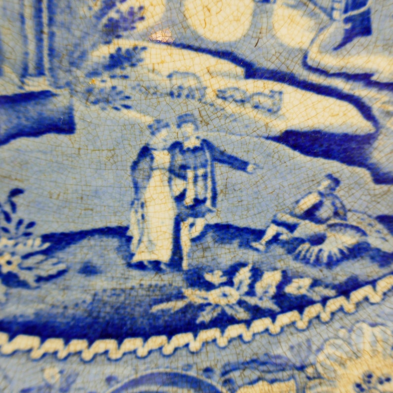 W.R Midwinter Landscape Platter Blue and White Earthenware Serving Plate Antique image 3