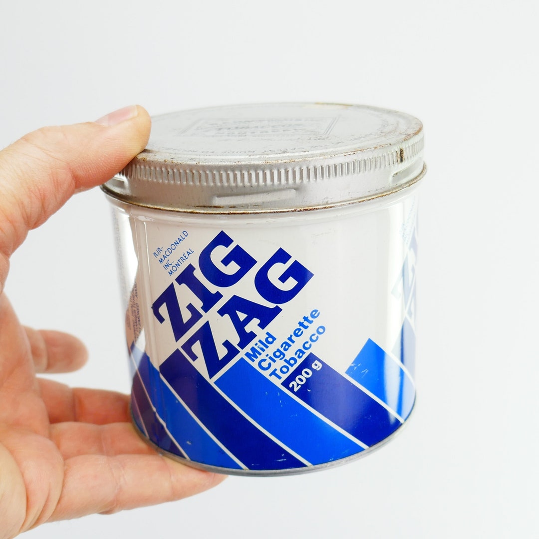 Vintage Zig Zag Mild Cigarette Tobacco Tin Can Collector Collectible