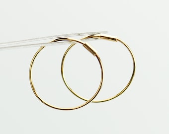 10k gold hoop earrings small hoop Jewelry 80s lightweight - Fine Jewelry - Solid Gold