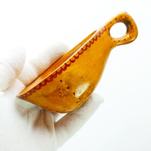 Vintage Birdseye Maple Canoe Cup Wood Carved Folk Art Canadiana Hand Made #9044